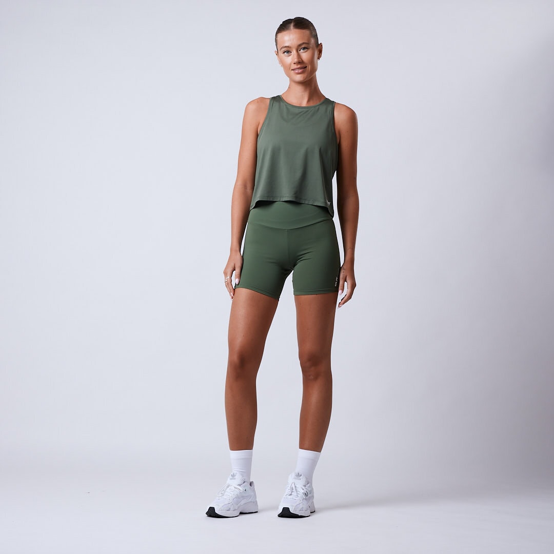 Lunar cropped tank Moss green