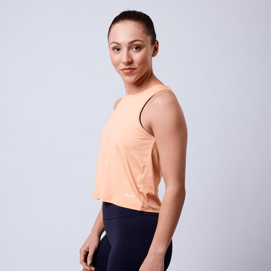 Lunar cropped tank Peach