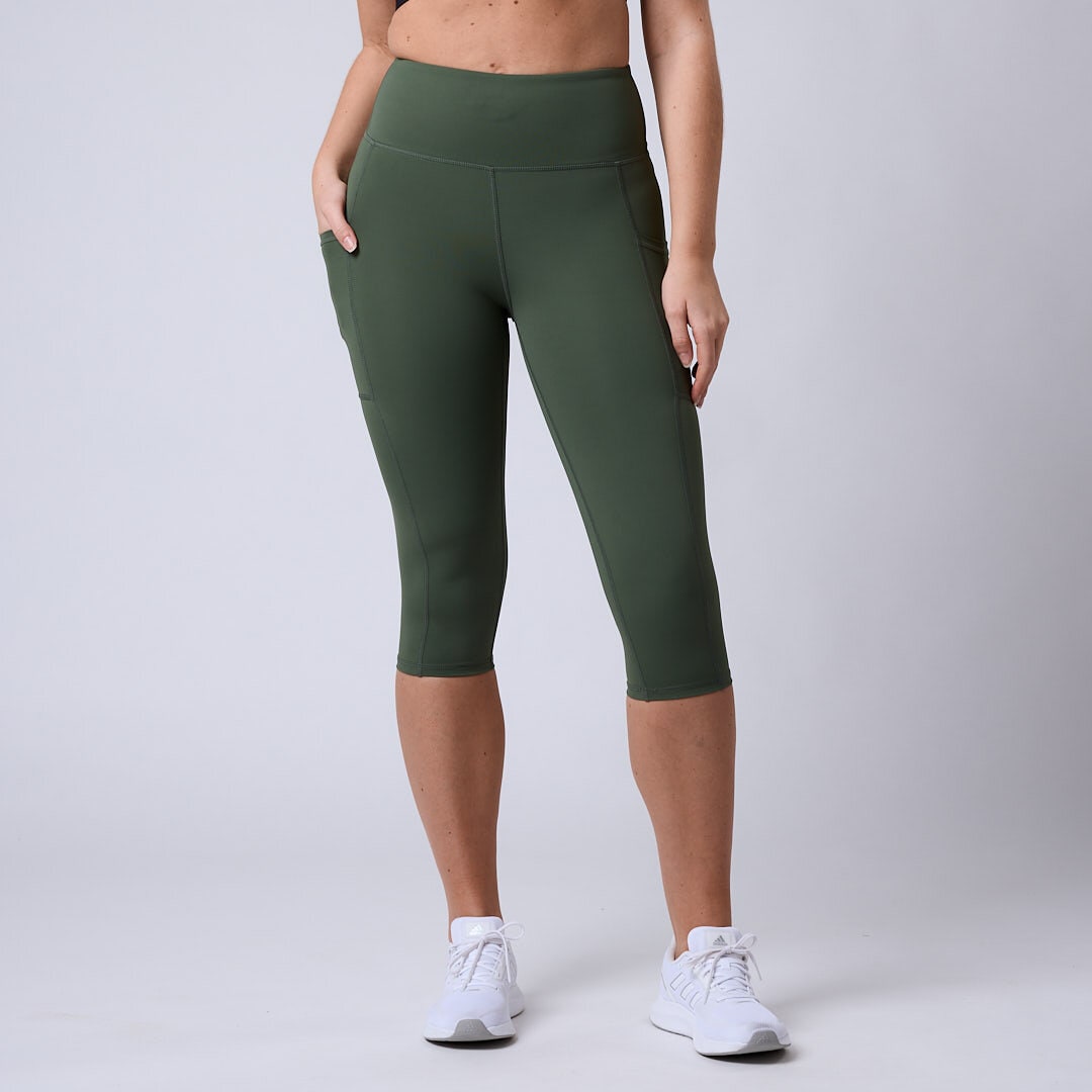 Fuse 3/4 pocket tights Moss green
