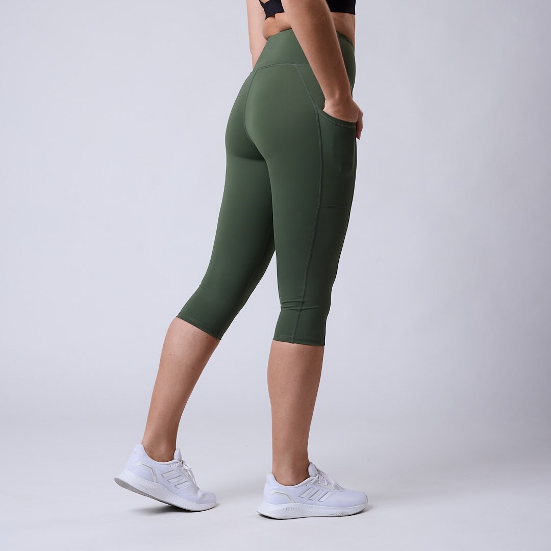 Fuse 3/4 pocket tights Moss green