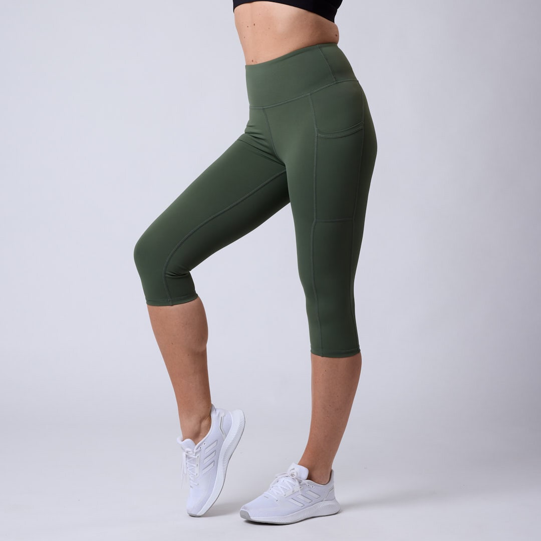 Fuse 3/4 pocket tights Moss green