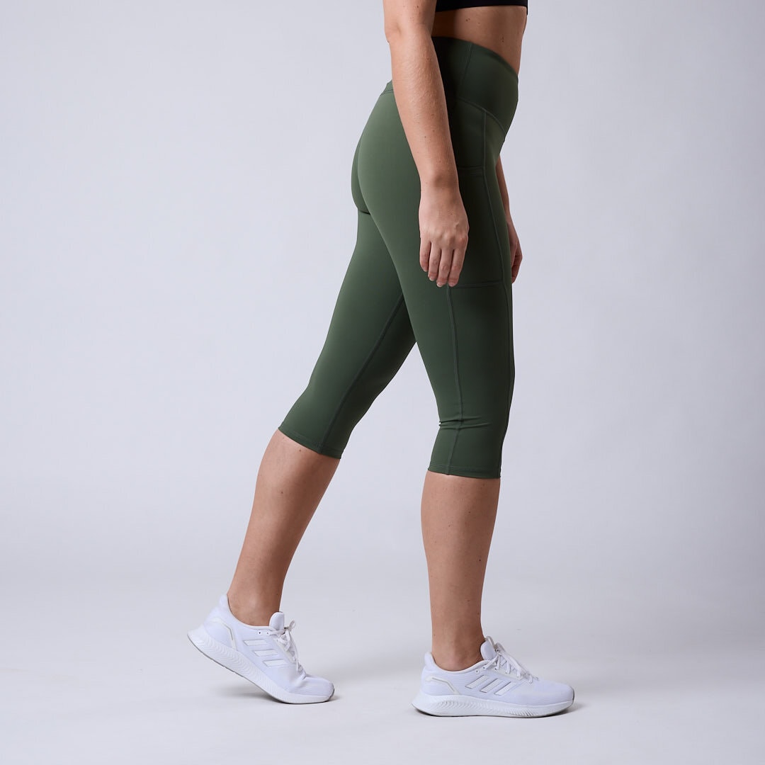 Fuse 3/4 pocket tights Moss green
