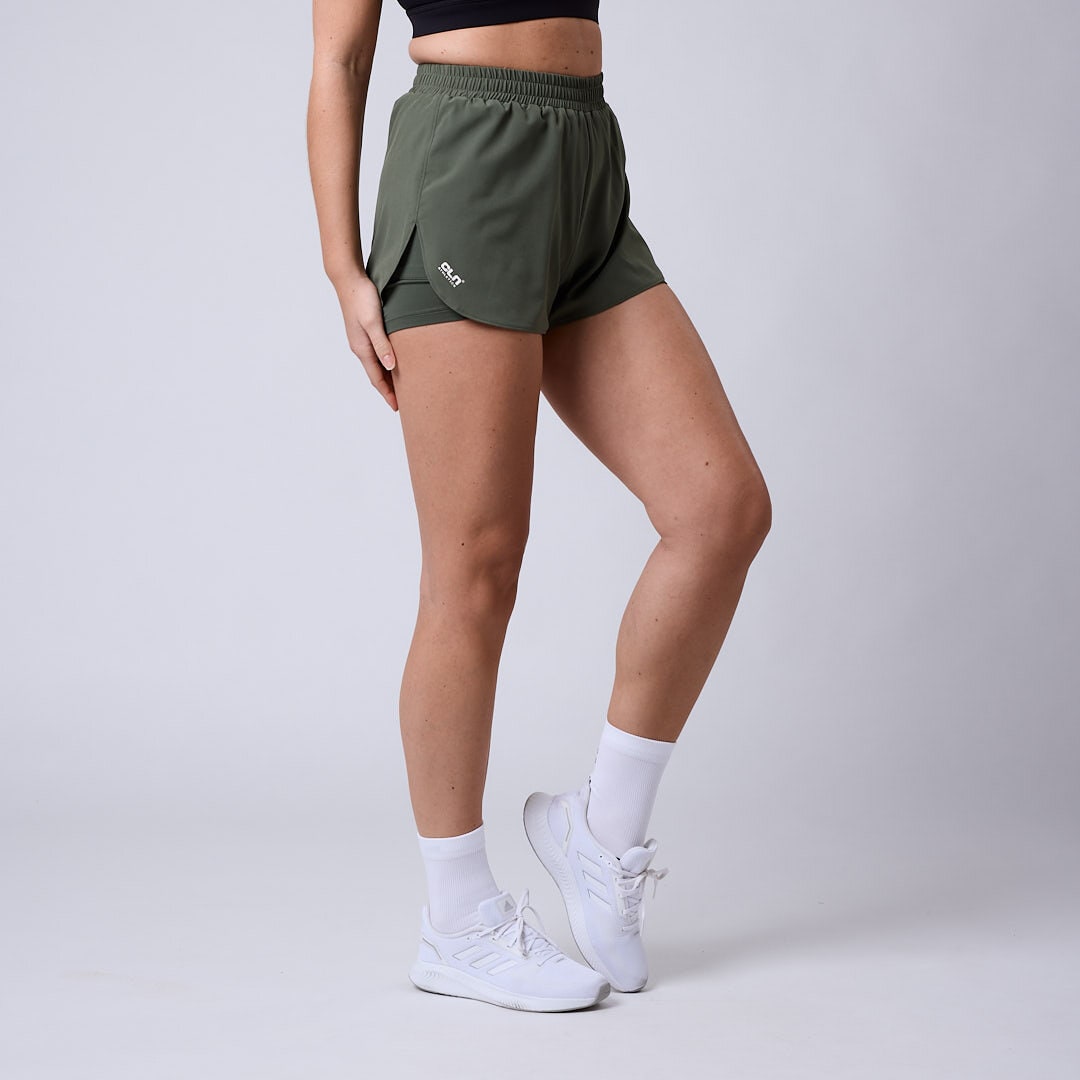 Ultra 2 in 1 shorts Moss green