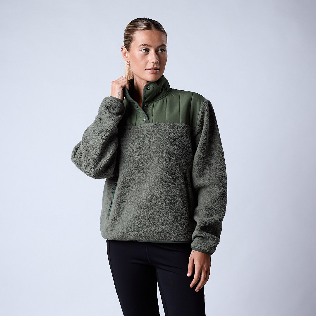 Line fleece jacket Moss green