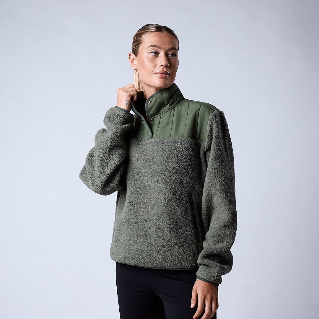 Line fleece jacket Moss green