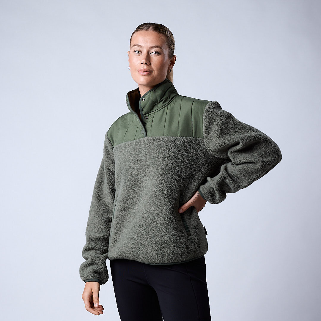 Line fleece jacket Moss green