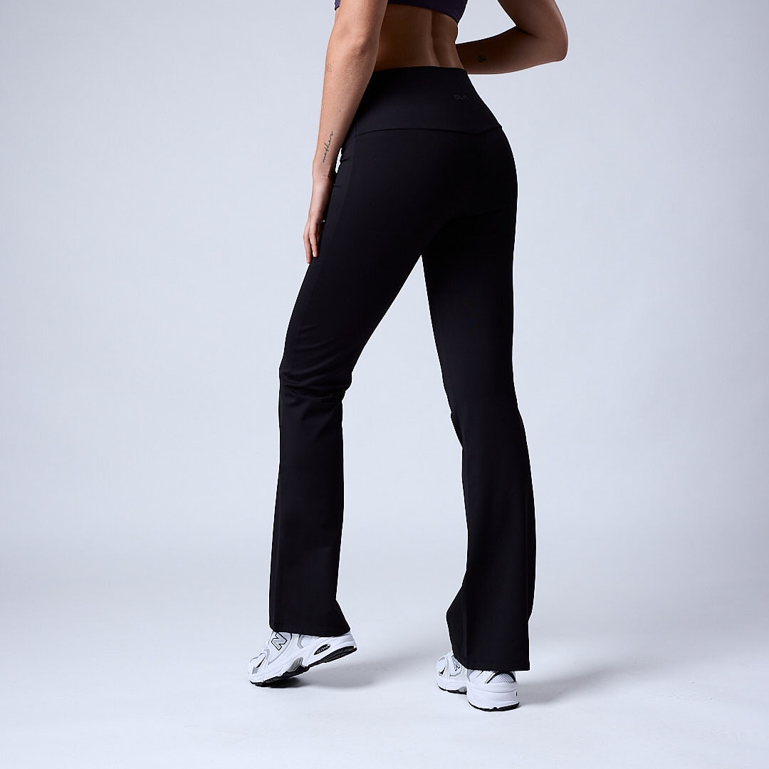 Warm flared tights Black