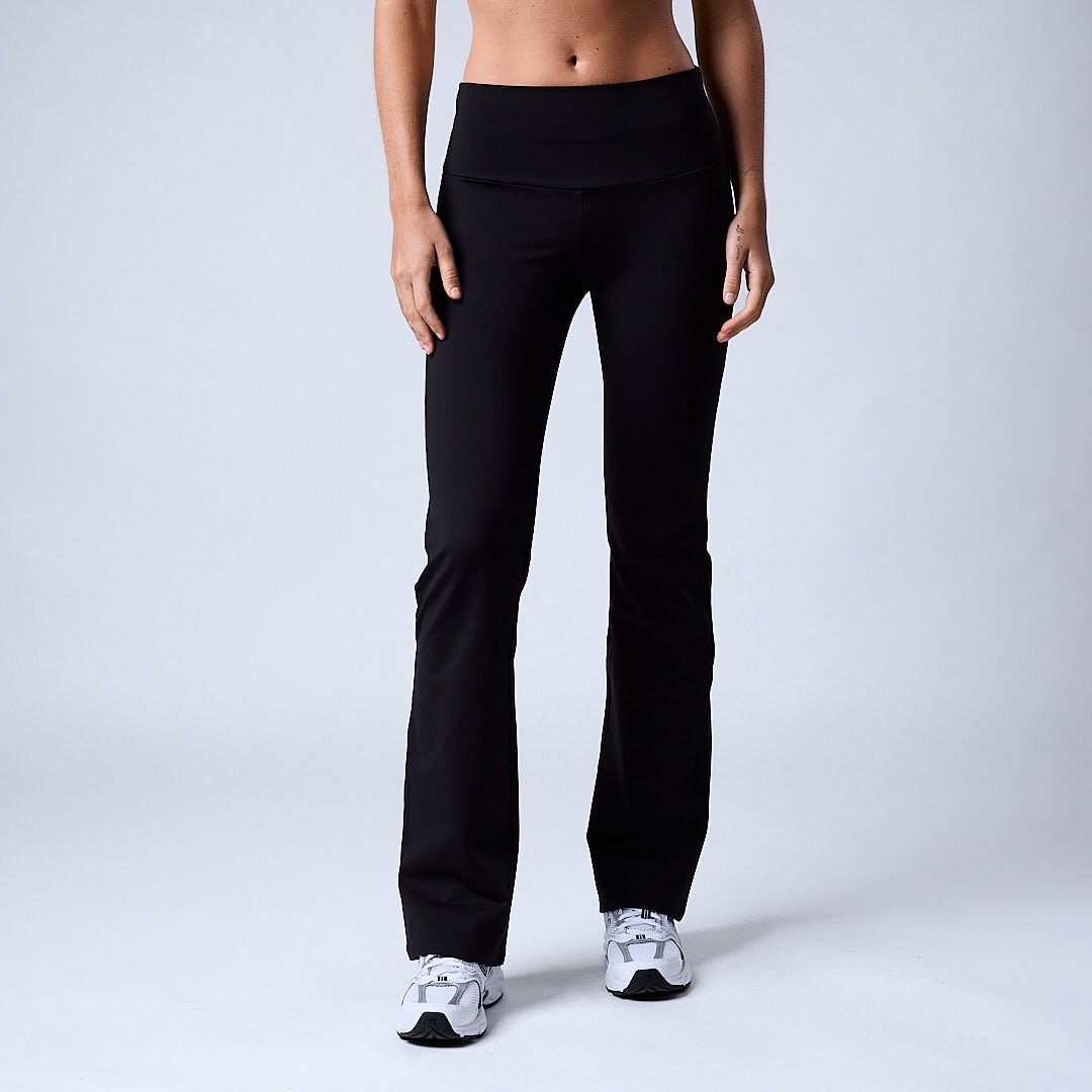 Warm flared tights Black