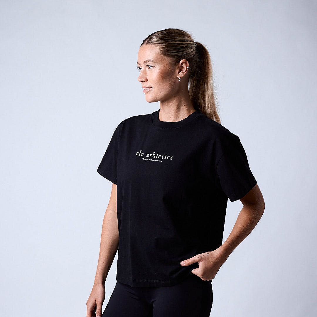 Core relaxed t-shirt print Wmn Black