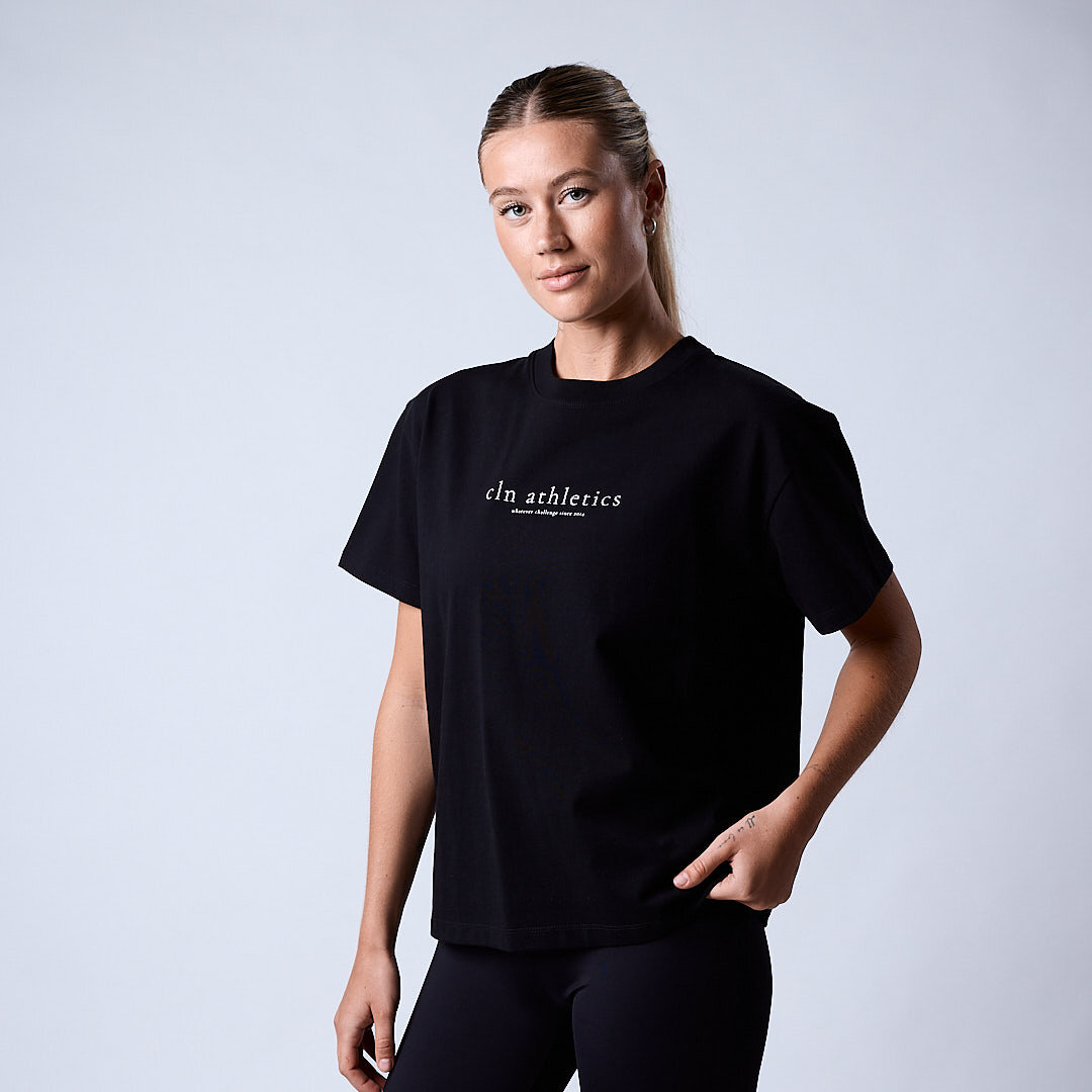 Core relaxed t-shirt print Wmn Black