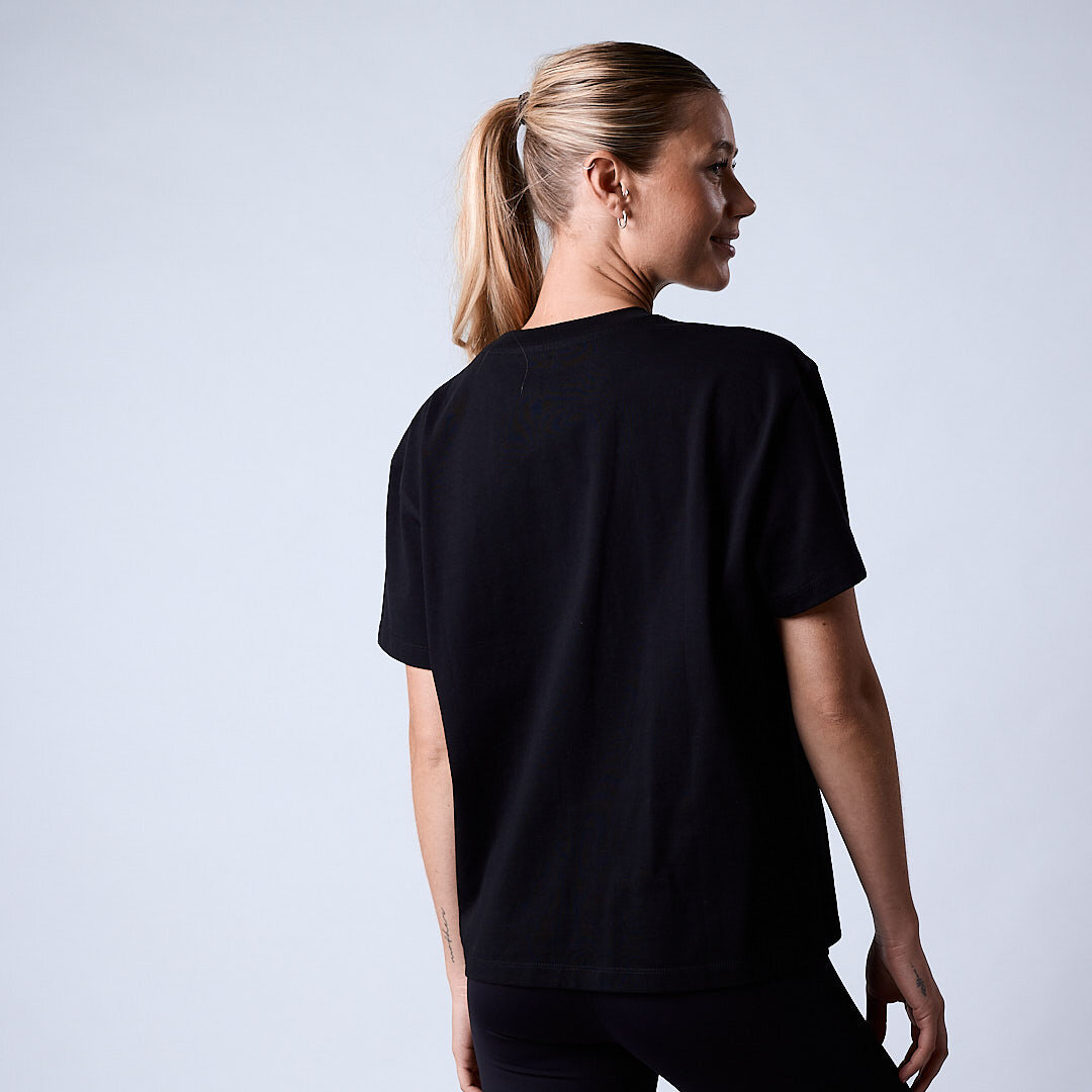 Core relaxed t-shirt print Wmn Black