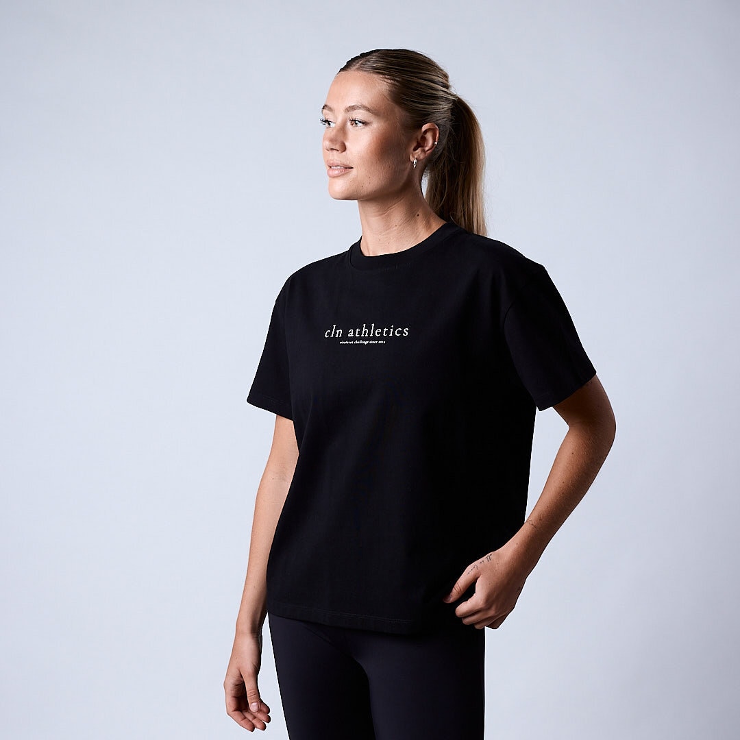 Core relaxed t-shirt print Wmn Black