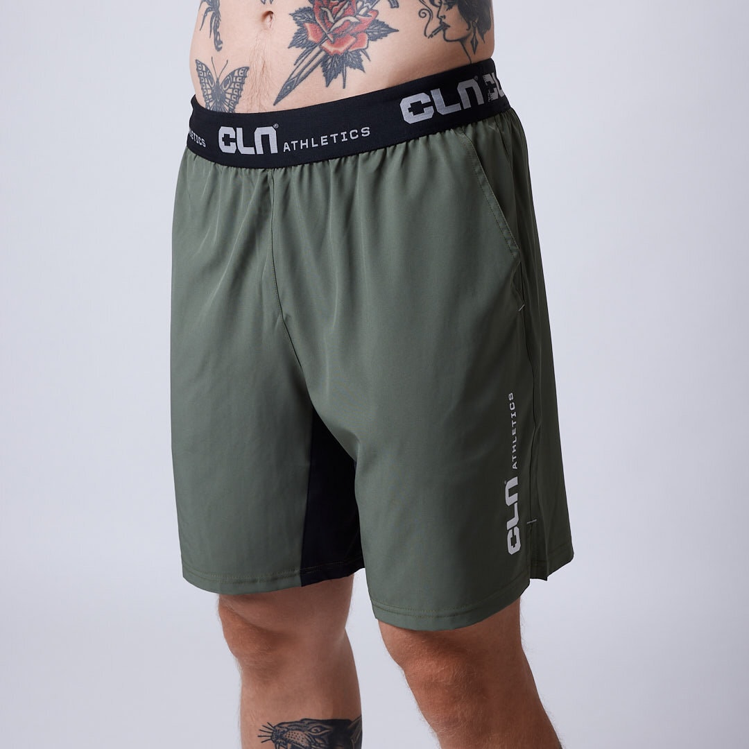 Dino stretch shorts Moss green