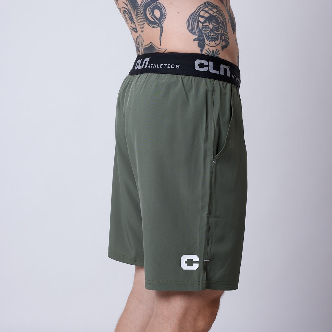 Dino stretch shorts Moss green