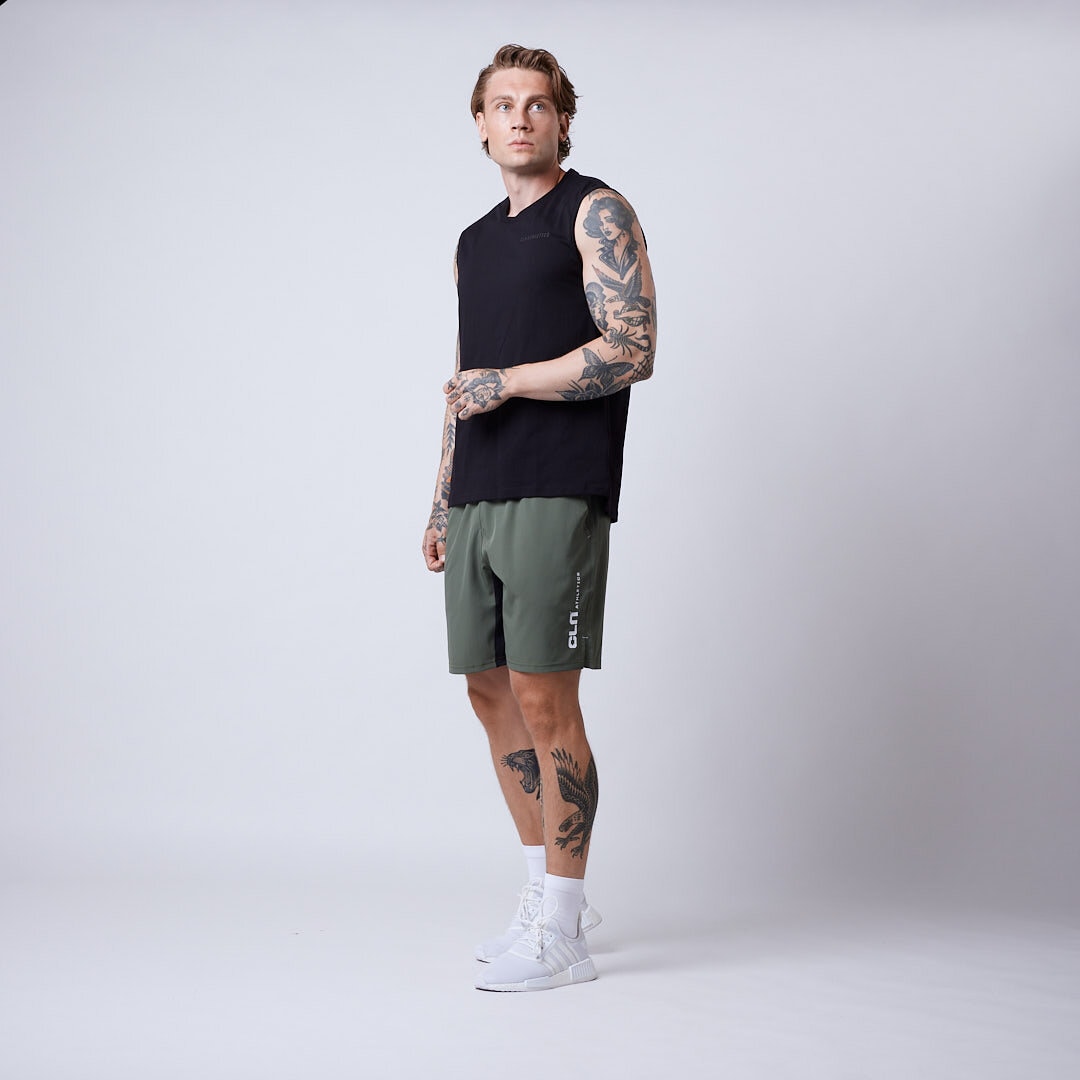 Dino stretch shorts Moss green